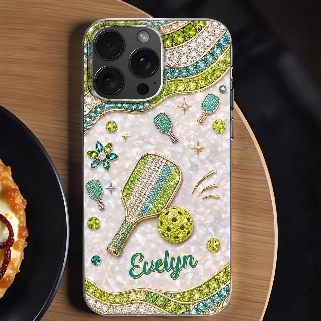 Personalized Clear Phone Case for Pickleball Lovers - Custom Name Gift Clear Phone Case GradoCreations