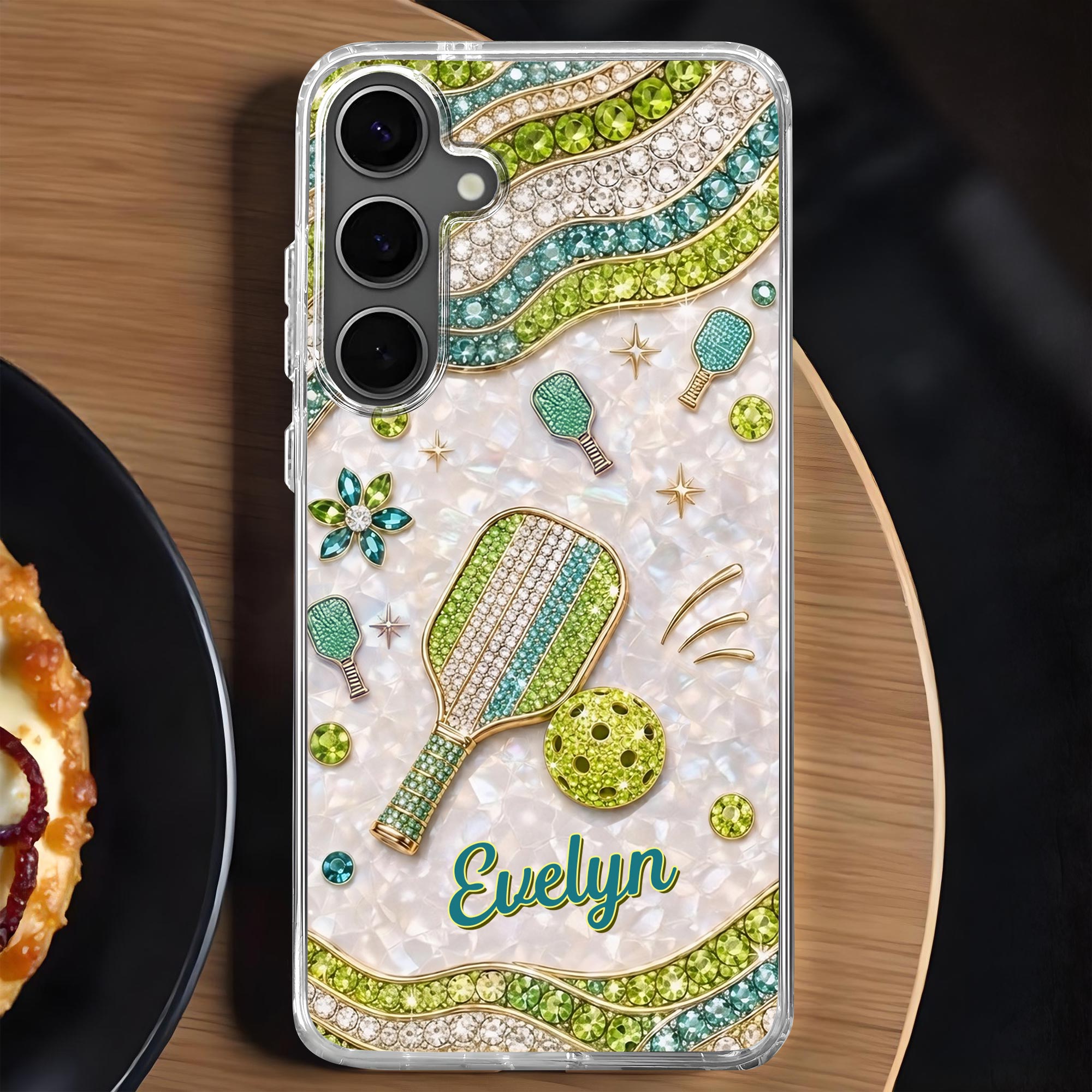 Personalized Clear Phone Case for Pickleball Lovers - Custom Name Gift Clear Phone Case GradoCreations