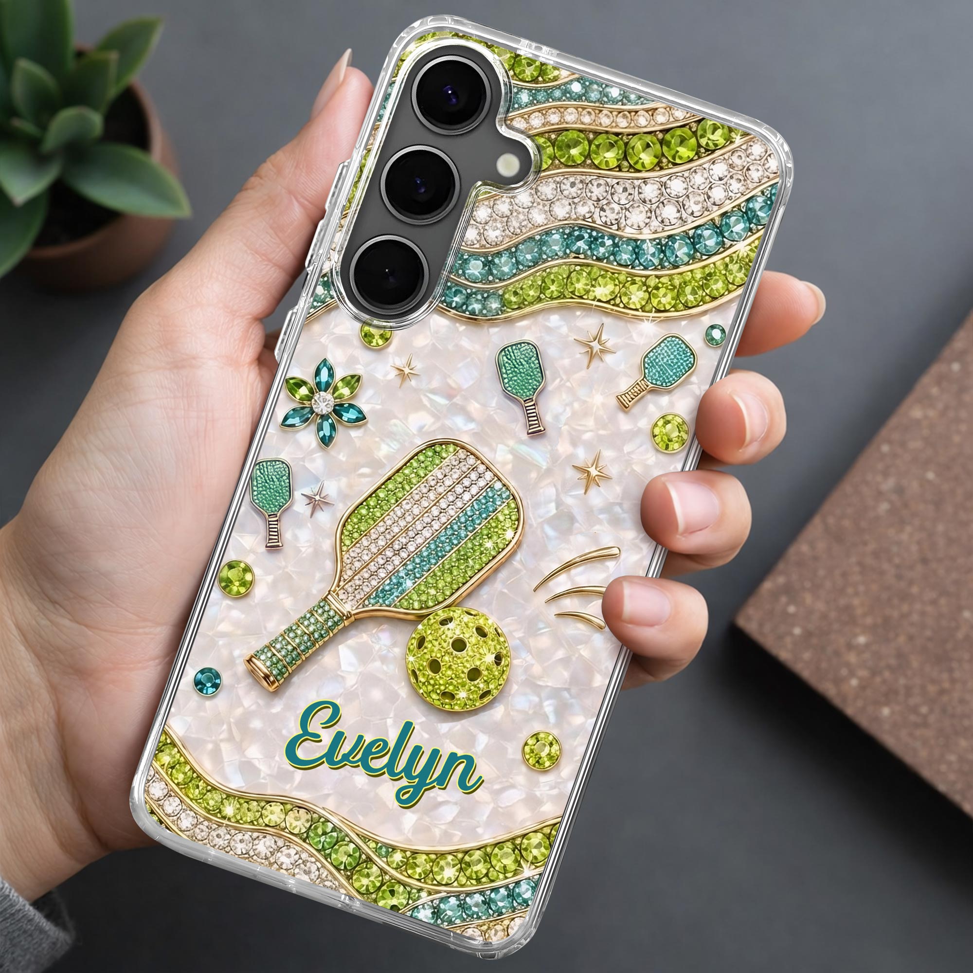 Personalized Clear Phone Case for Pickleball Lovers - Custom Name Gift Clear Phone Case GradoCreations