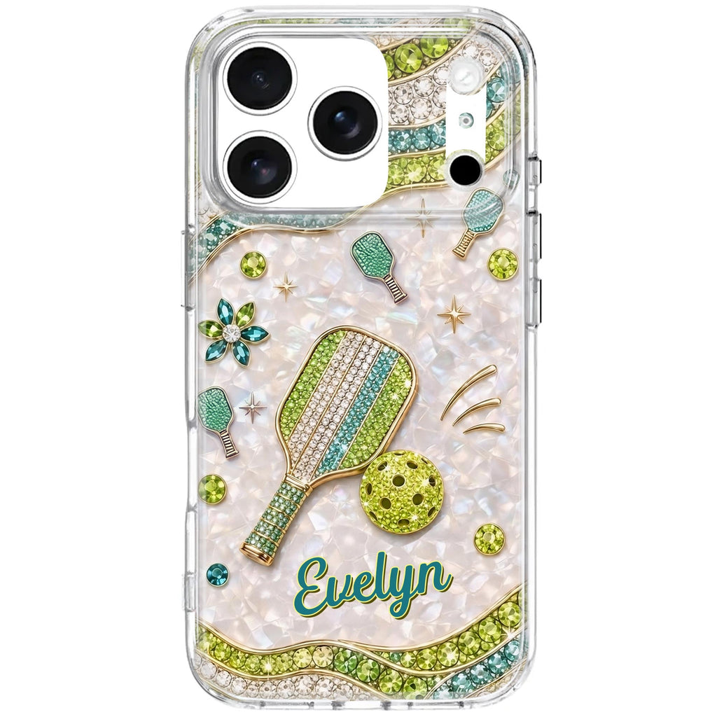 Personalized Clear Phone Case for Pickleball Lovers - Custom Name Gift Clear Phone Case GradoCreations