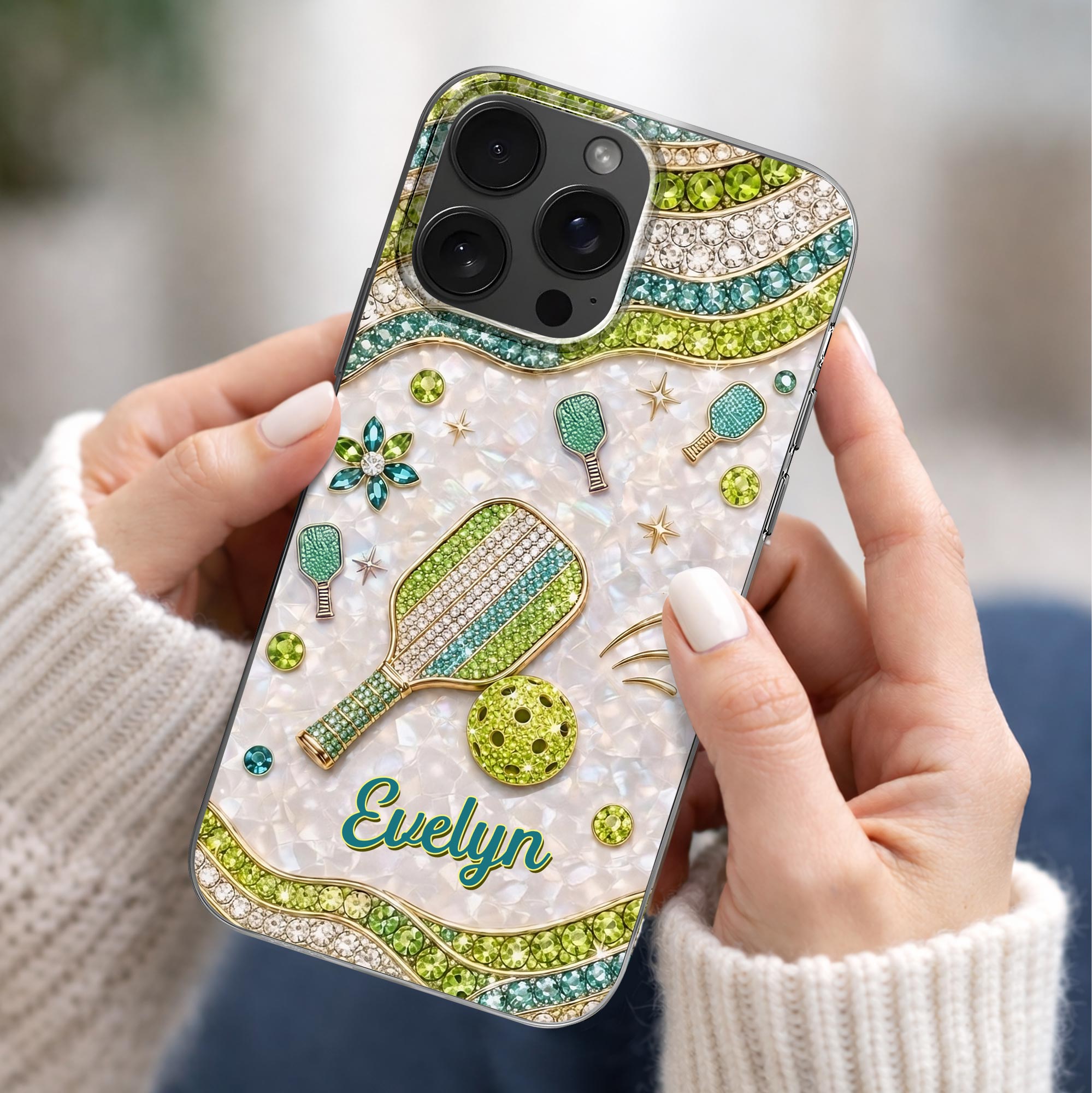 Personalized Clear Phone Case for Pickleball Lovers - Custom Name Gift Clear Phone Case GradoCreations