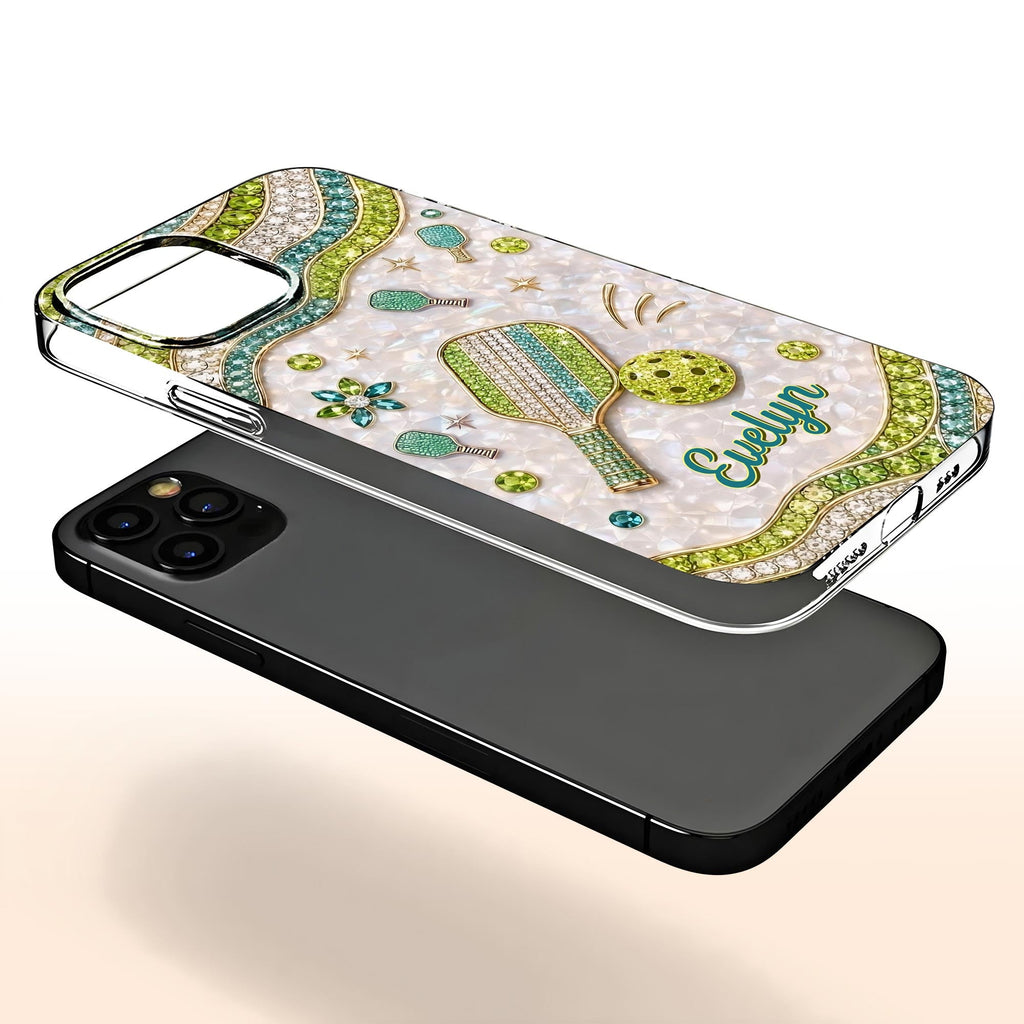 Personalized Clear Phone Case for Pickleball Lovers - Custom Name Gift Clear Phone Case GradoCreations