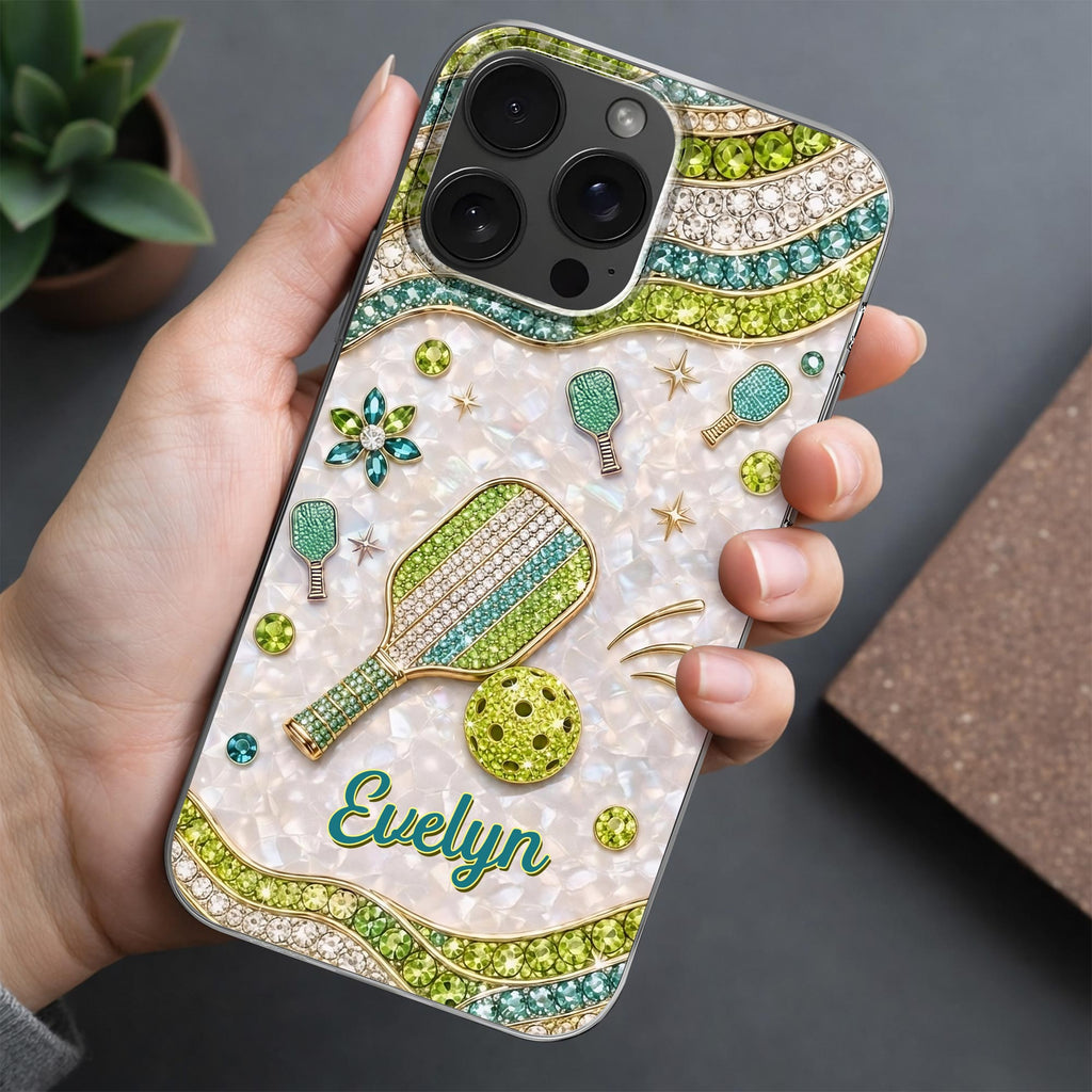 Personalized Clear Phone Case for Pickleball Lovers - Custom Name Gift Clear Phone Case GradoCreations