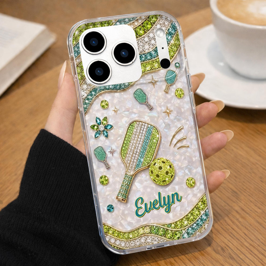 Personalized Clear Phone Case for Pickleball Lovers - Custom Name Gift Clear Phone Case GradoCreations