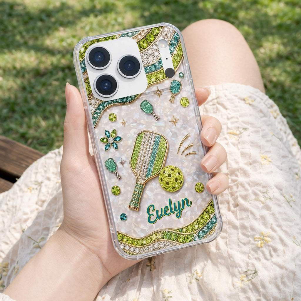 Personalized Clear Phone Case for Pickleball Lovers - Custom Name Gift Clear Phone Case GradoCreations