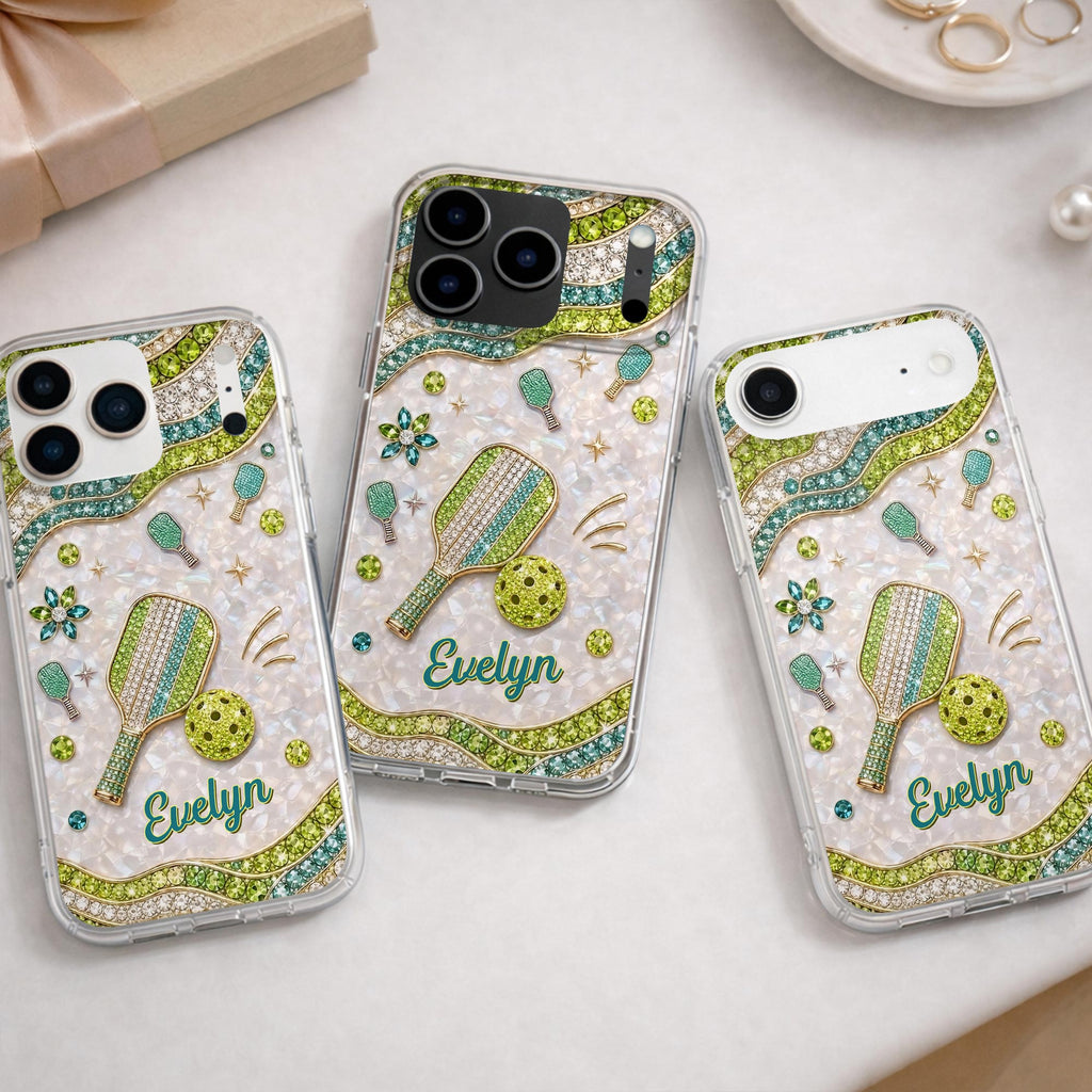 Personalized Clear Phone Case for Pickleball Lovers - Custom Name Gift Clear Phone Case GradoCreations