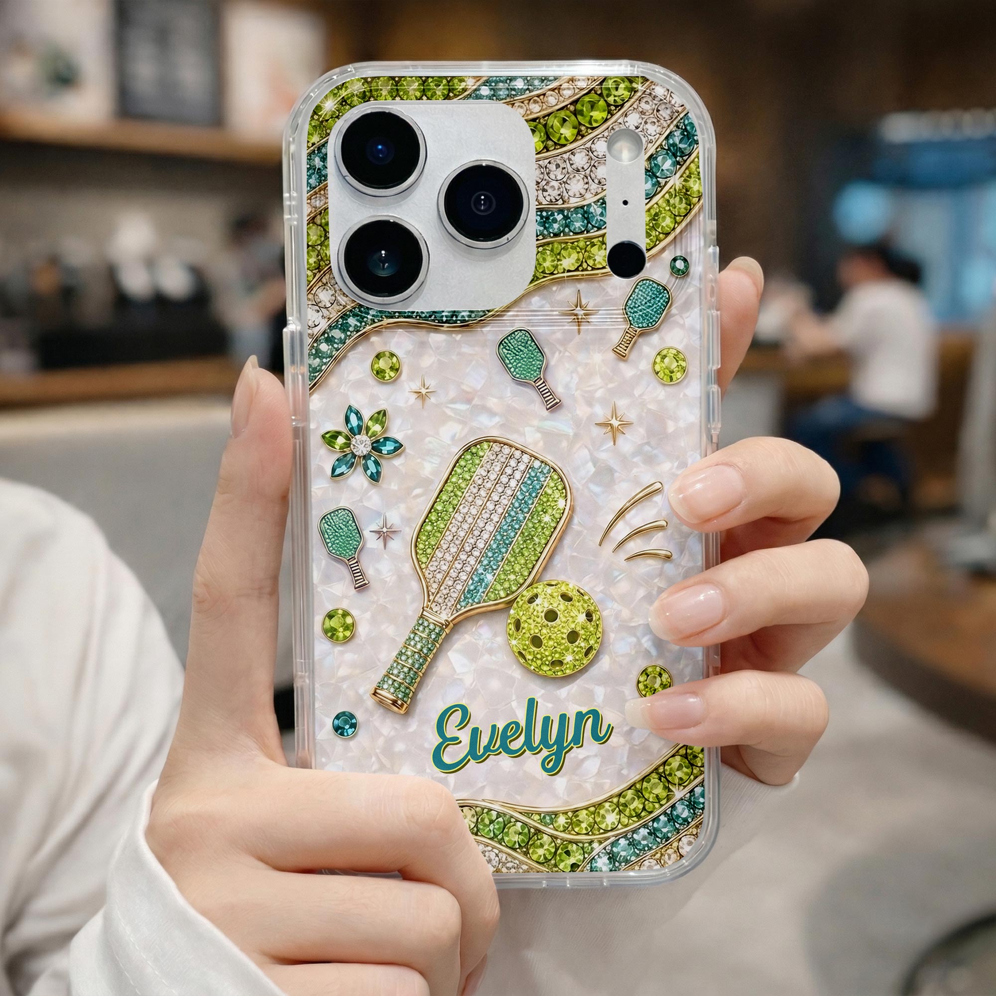 Personalized Clear Phone Case for Pickleball Lovers - Custom Name Gift Clear Phone Case GradoCreations
