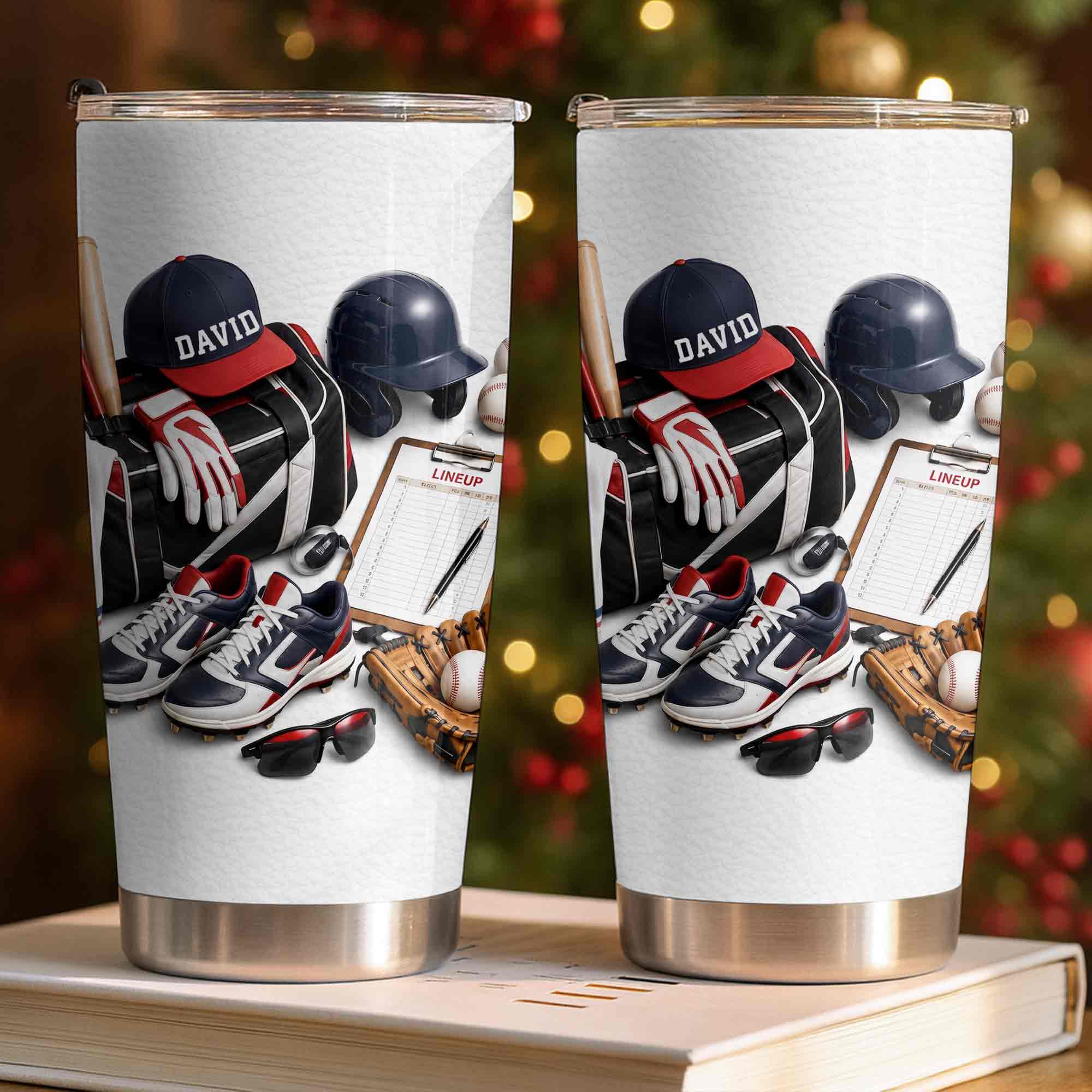 Personalized Stainless Steel Tumbler Custom Name Gift for Baseball Lovers Tumbler GradoCreations