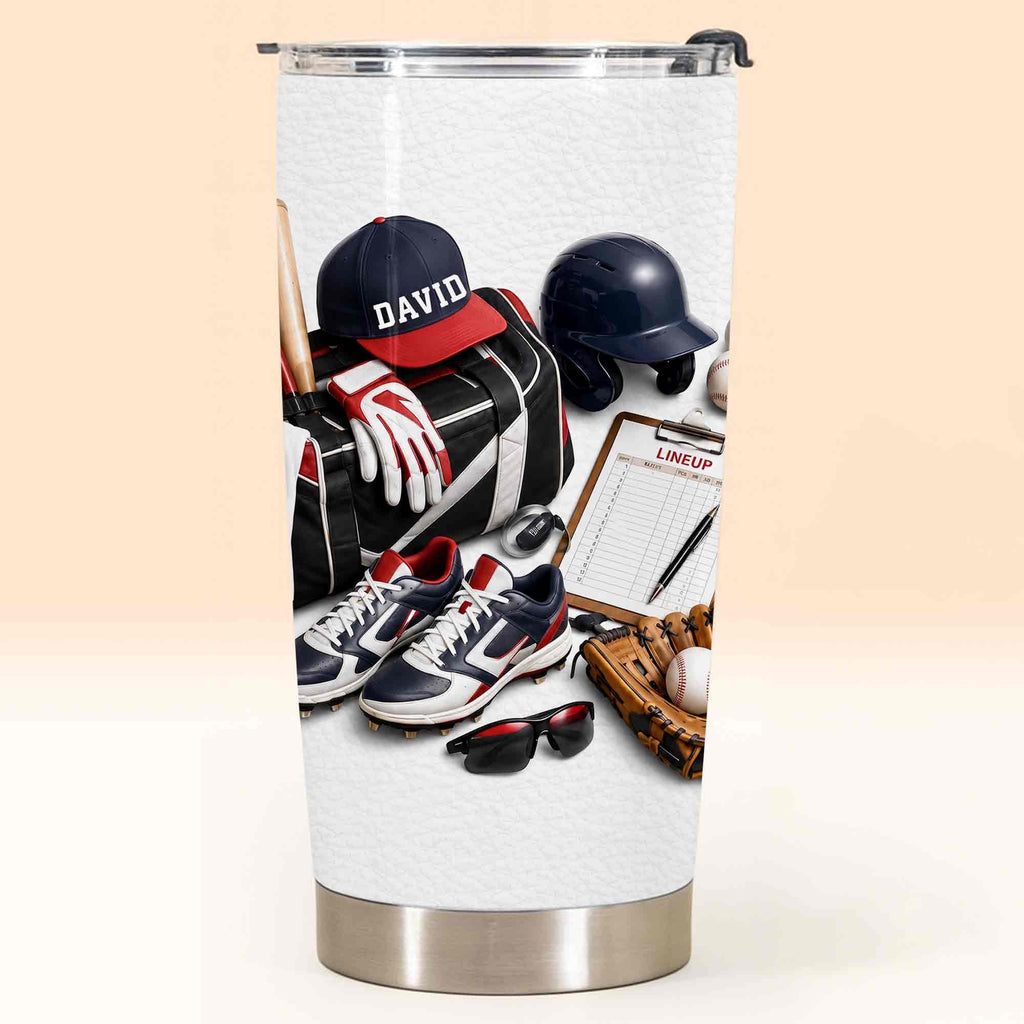 Personalized Stainless Steel Tumbler Custom Name Gift for Baseball Lovers Tumbler GradoCreations