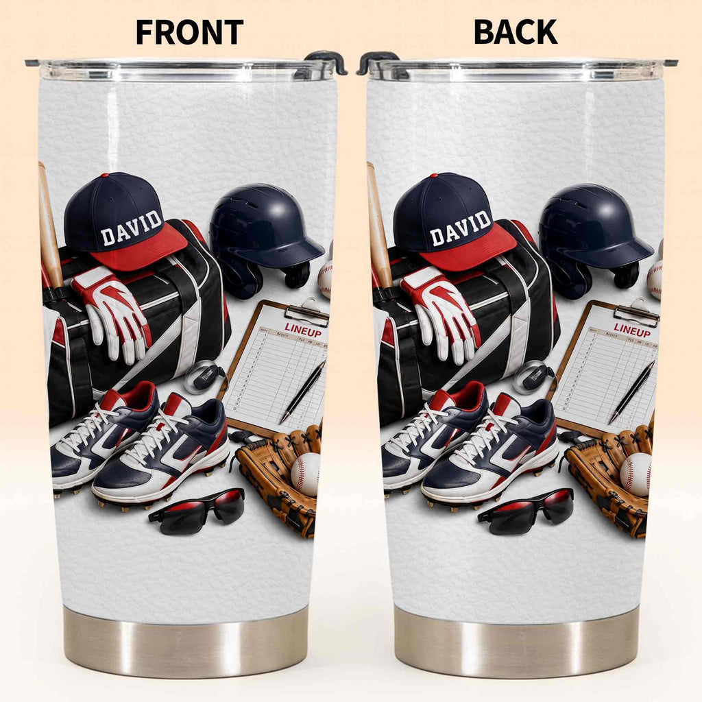 Personalized Stainless Steel Tumbler Custom Name Gift for Baseball Lovers Tumbler GradoCreations