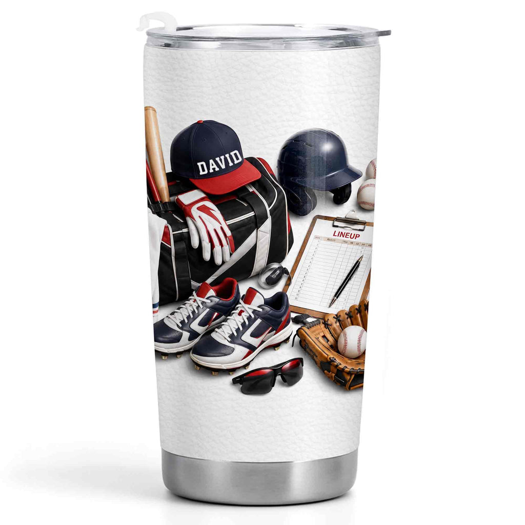 Personalized Stainless Steel Tumbler Custom Name Gift for Baseball Lovers Tumbler GradoCreations