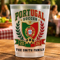 Personalized Frosted Cups with Soccer Crest for Family Events Frosted Cups GradoCreations