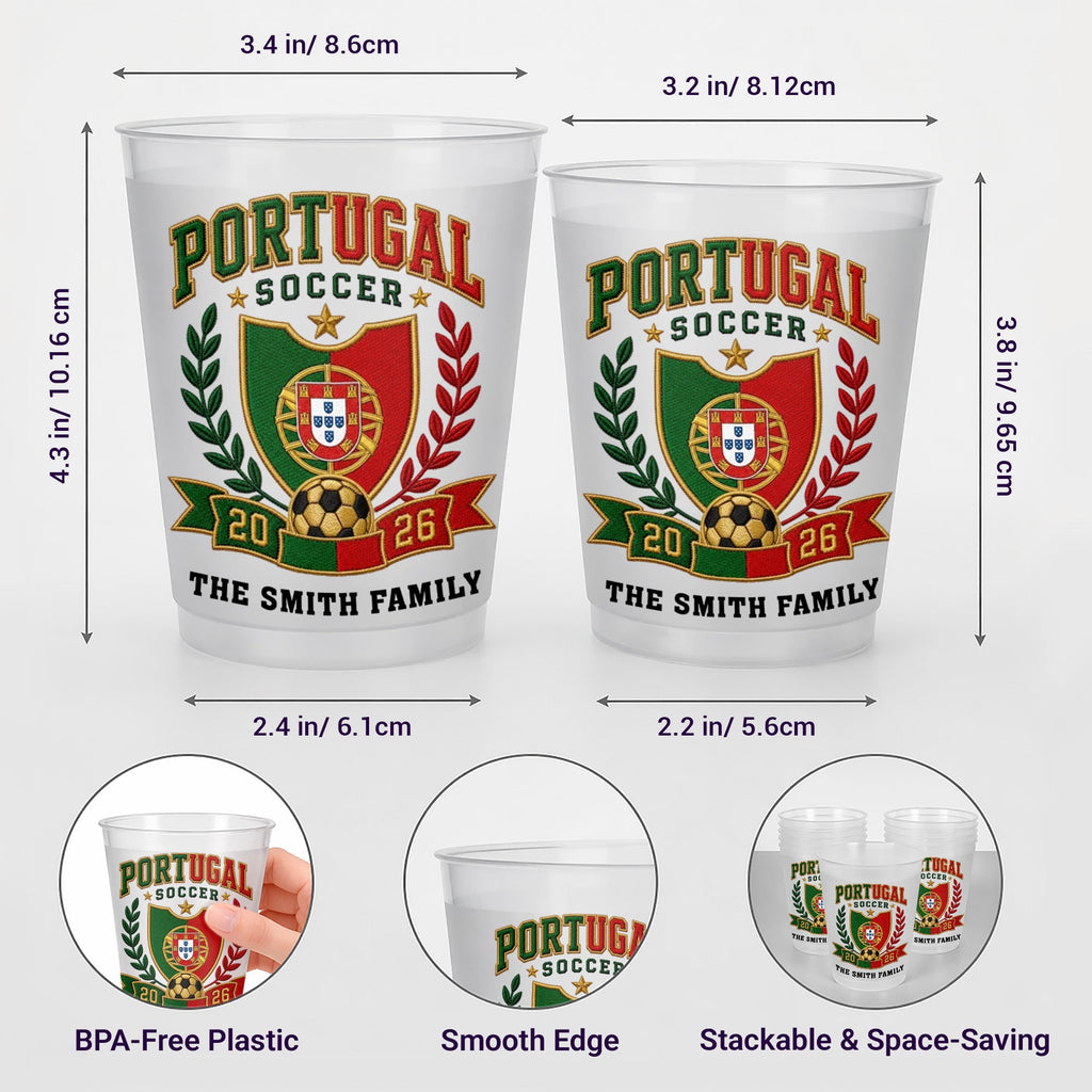 Personalized Frosted Cups with Soccer Crest for Family Events Frosted Cups GradoCreations