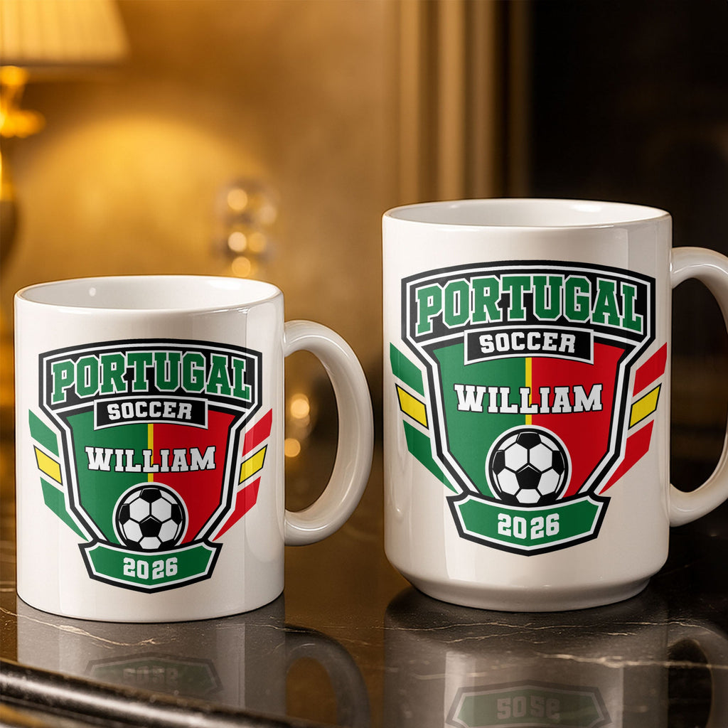 Personalized Argentina Soccer Coffee Mug Custom Name Gift for Dad Edge-to-edge Mug GradoCreations