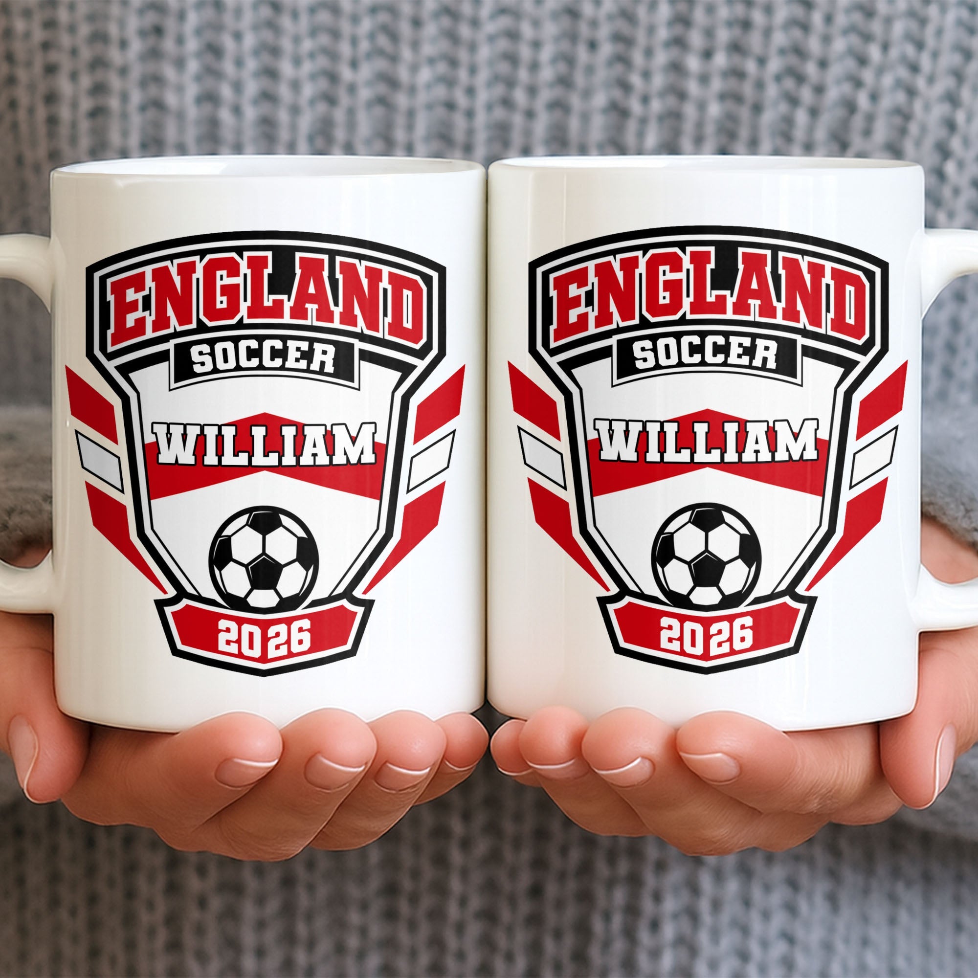 Personalized Argentina Soccer Coffee Mug Custom Name Gift for Dad Edge-to-edge Mug GradoCreations