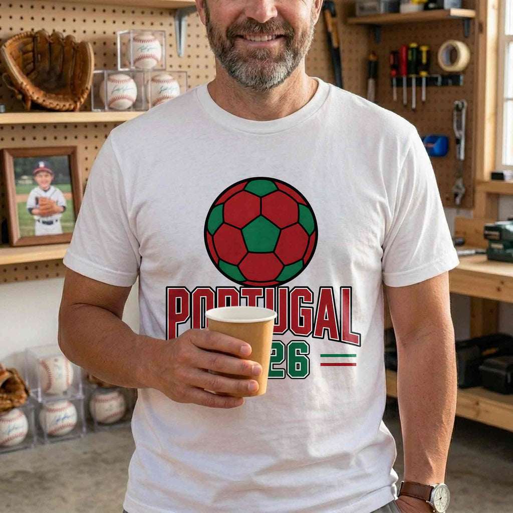 Personalized Portugal Football T-Shirt Custom Name & Number Gift T-Shirt Font and Back GradoCreations
