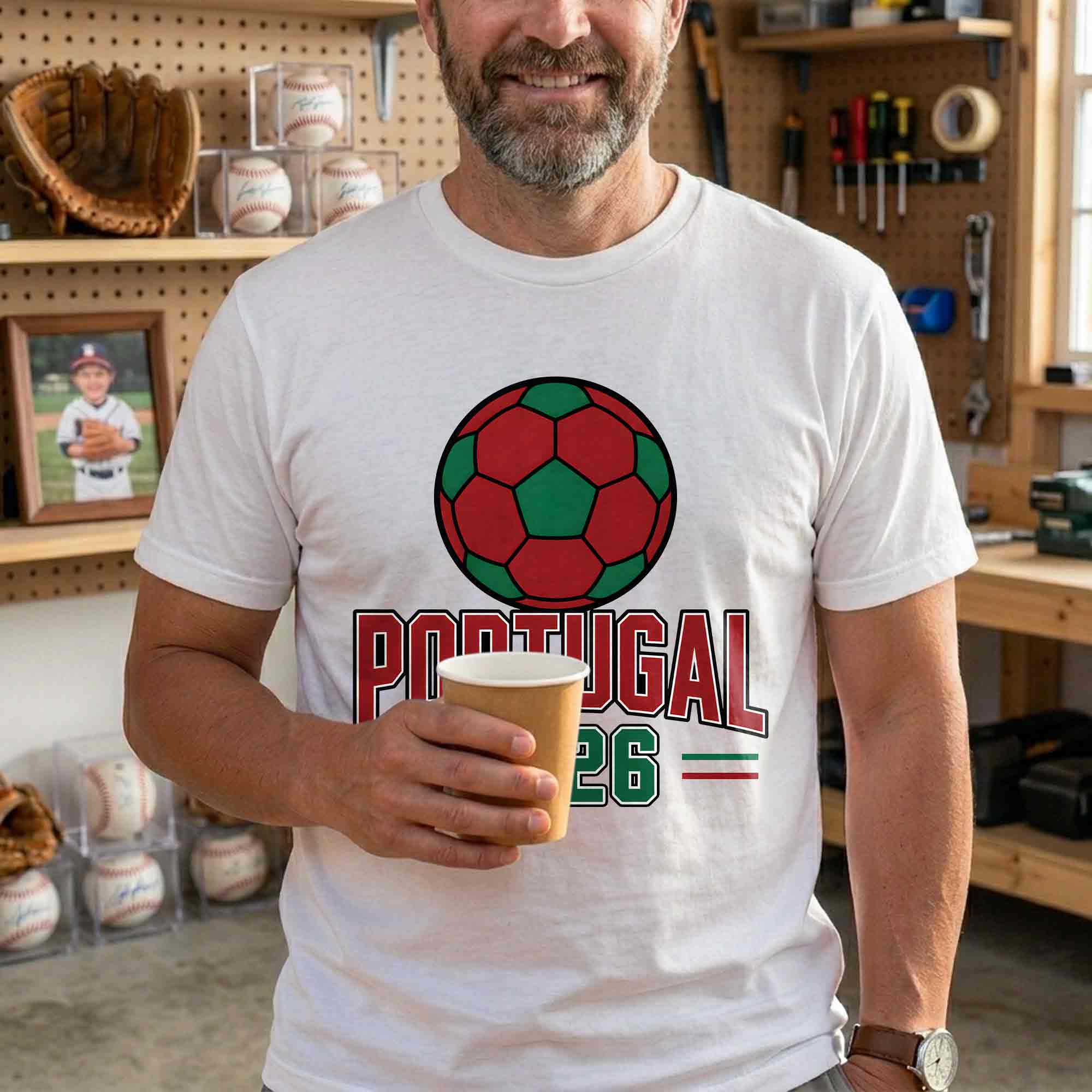 Personalized Portugal Football T-Shirt Custom Name & Number Gift T-Shirt Font and Back GradoCreations