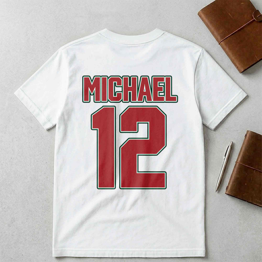 Personalized Portugal Football T-Shirt Custom Name & Number Gift T-Shirt Font and Back GradoCreations