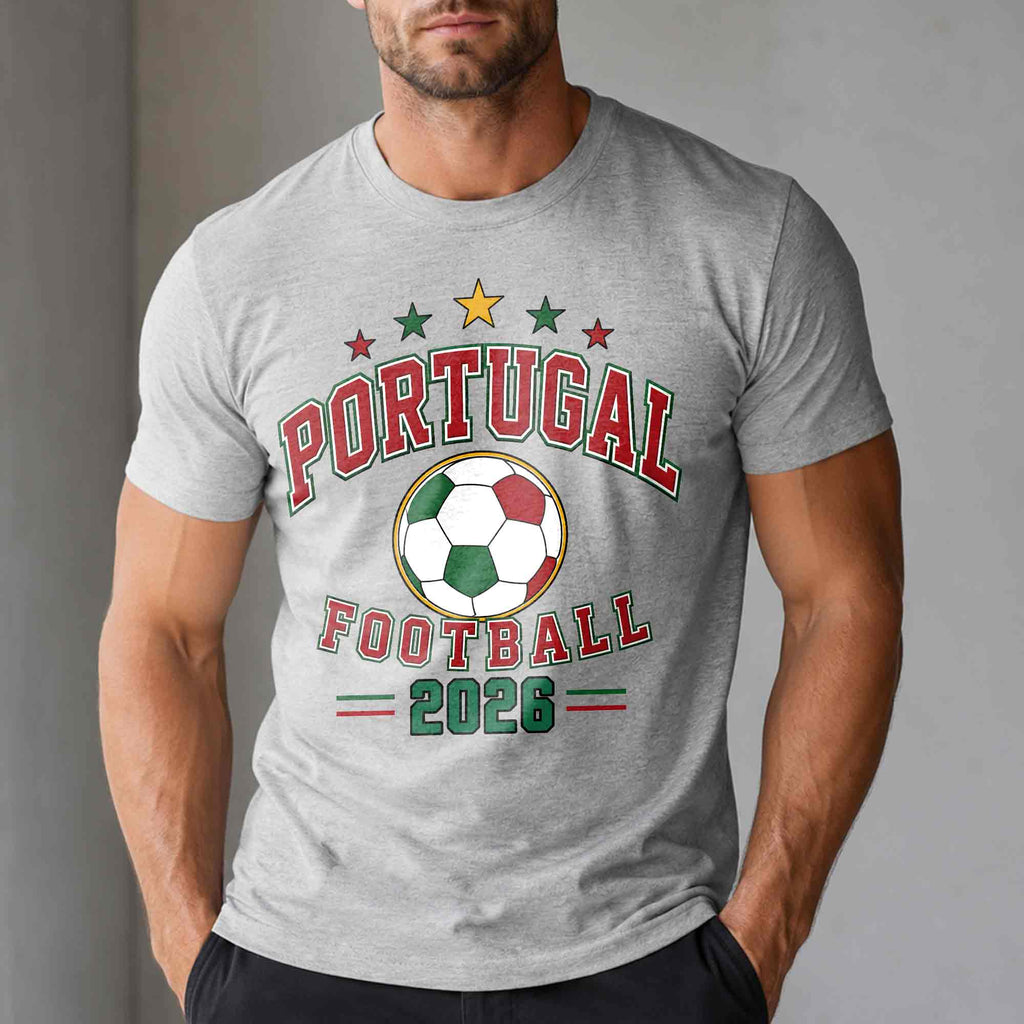 Personalized Portugal Football Custom Name Soccer Ball Gift T-Shirt Font and Back GradoCreations
