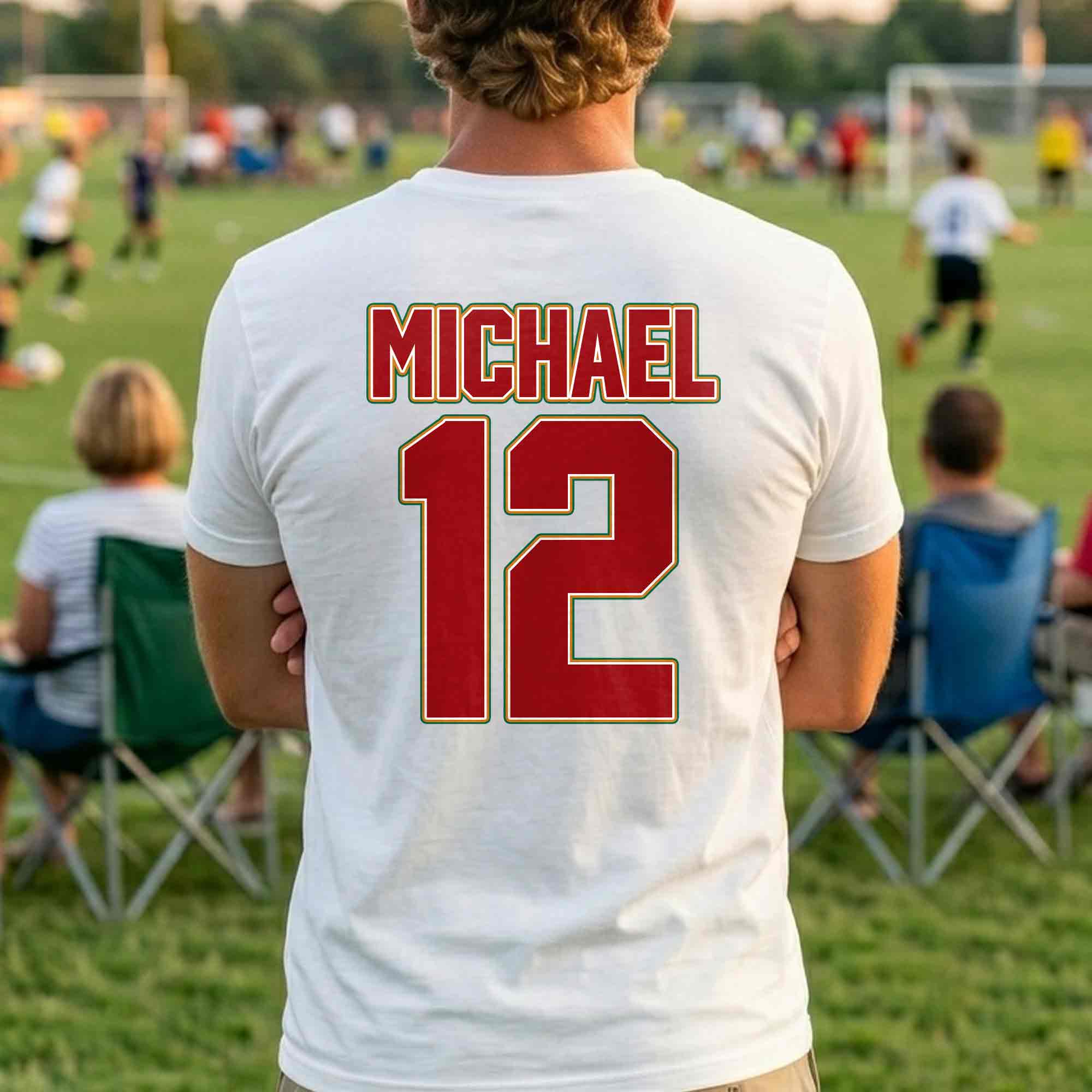 Personalized Portugal Football Custom Name Soccer Ball Gift T-Shirt Font and Back GradoCreations