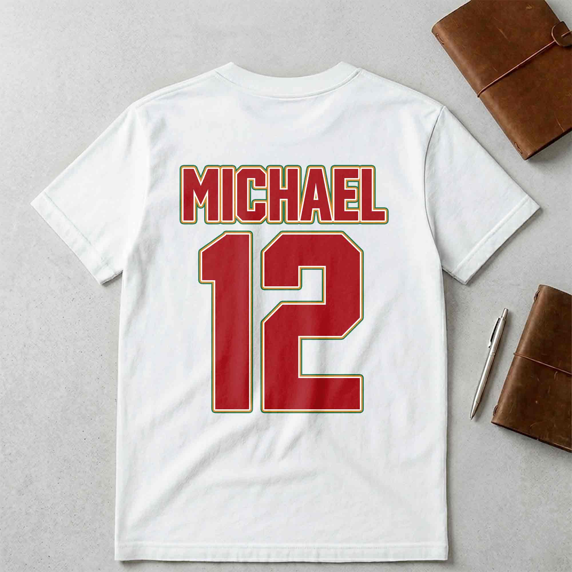 Personalized Portugal Football Custom Name Soccer Ball Gift T-Shirt Font and Back GradoCreations