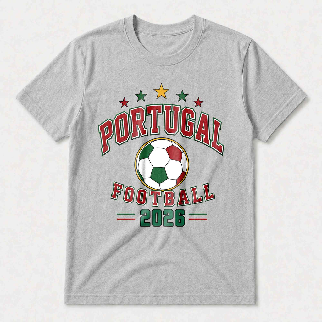 Personalized Portugal Football Custom Name Soccer Ball Gift T-Shirt Font and Back GradoCreations