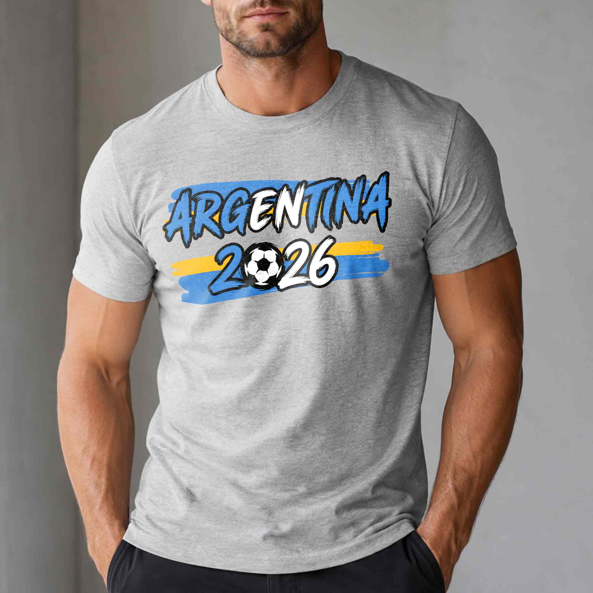 Personalized Argentina Soccer T-Shirt Custom Name Gift for Fans T-Shirt Font and Back GradoCreations