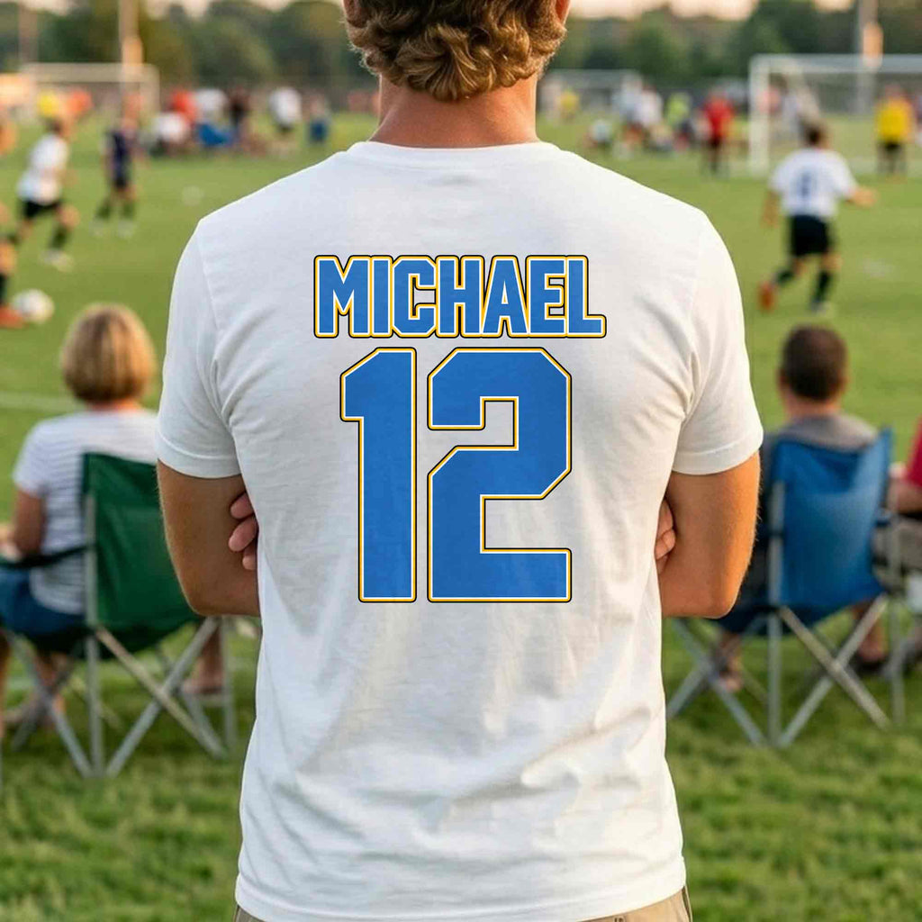 Personalized Argentina Soccer T-Shirt Custom Name Gift for Fans T-Shirt Font and Back GradoCreations