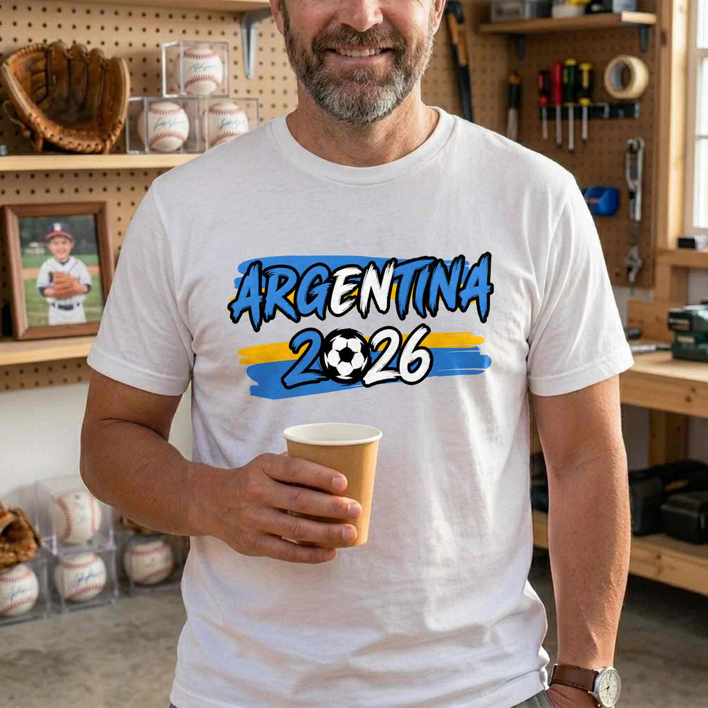 Personalized Argentina Soccer T-Shirt Custom Name Gift for Fans T-Shirt Font and Back GradoCreations