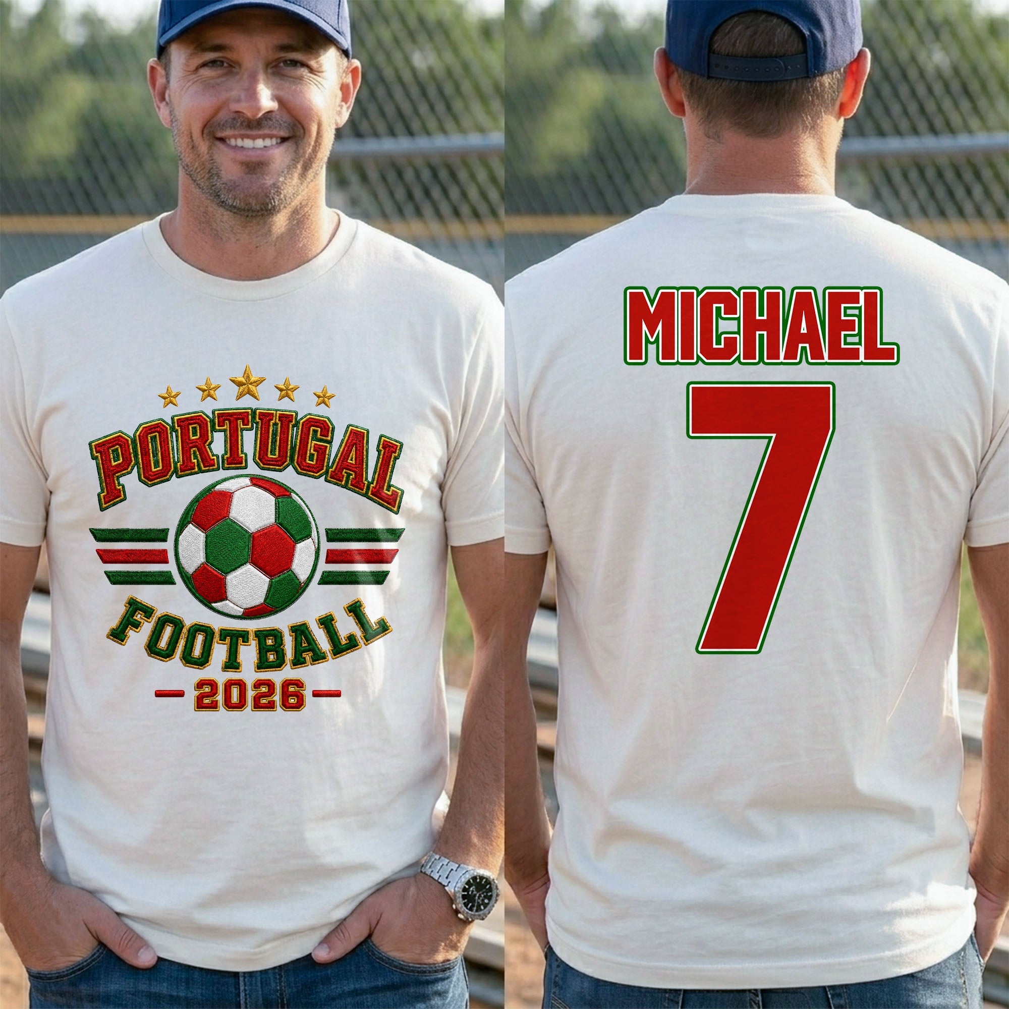 Personalized Soccer T-Shirt Custom Name & Number Gift for Dad T-Shirt Font and Back GradoCreations