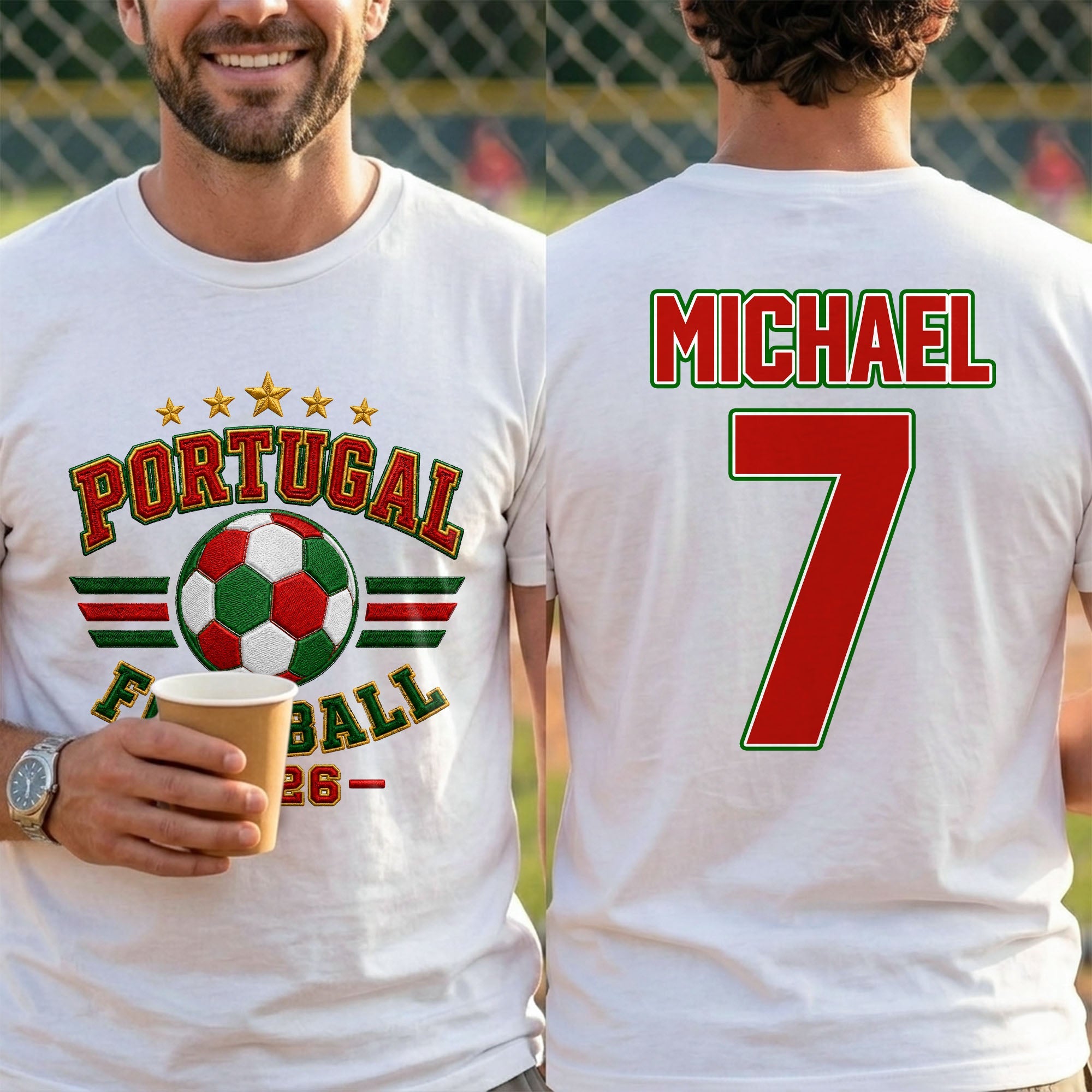 Personalized Soccer T-Shirt Custom Name & Number Gift for Dad T-Shirt Font and Back GradoCreations