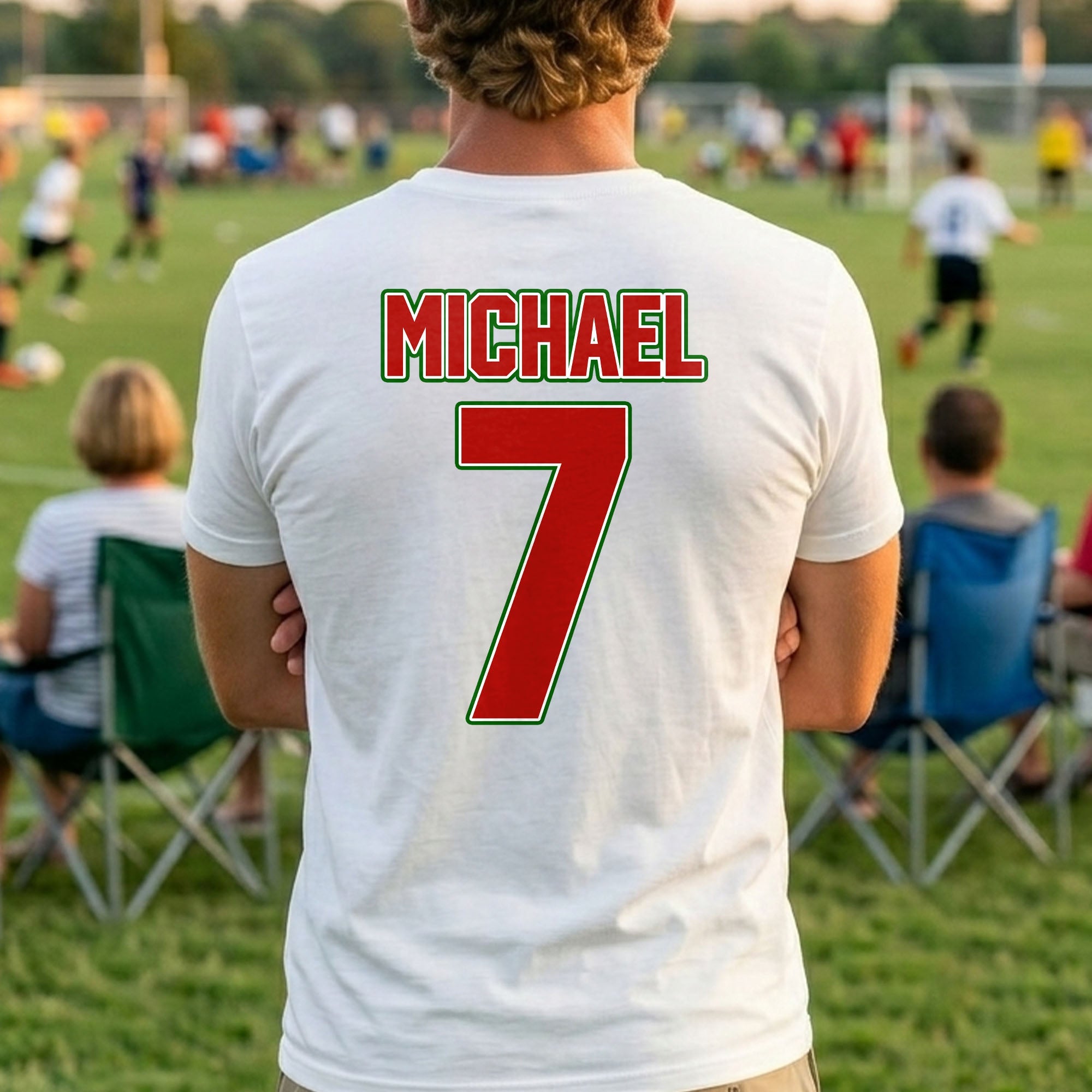 Personalized Soccer T-Shirt Custom Name & Number Gift for Dad T-Shirt Font and Back GradoCreations