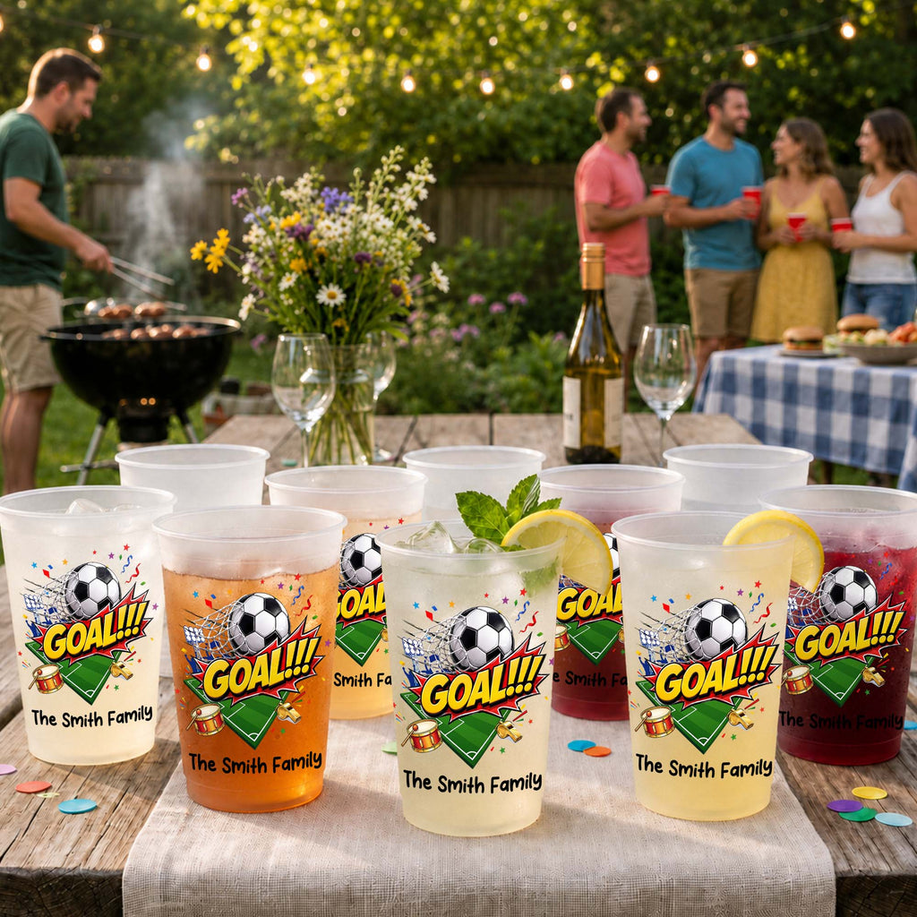 Personalized Frosted Cups Custom Family Name Soccer Gift Frosted Cups GradoCreations