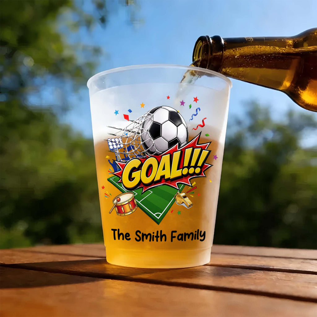 Personalized Frosted Cups Custom Family Name Soccer Gift Frosted Cups GradoCreations