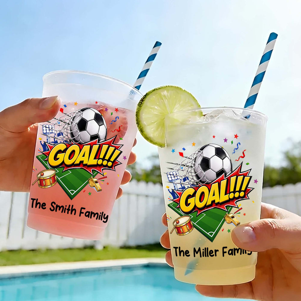 Personalized Frosted Cups Custom Family Name Soccer Gift Frosted Cups GradoCreations
