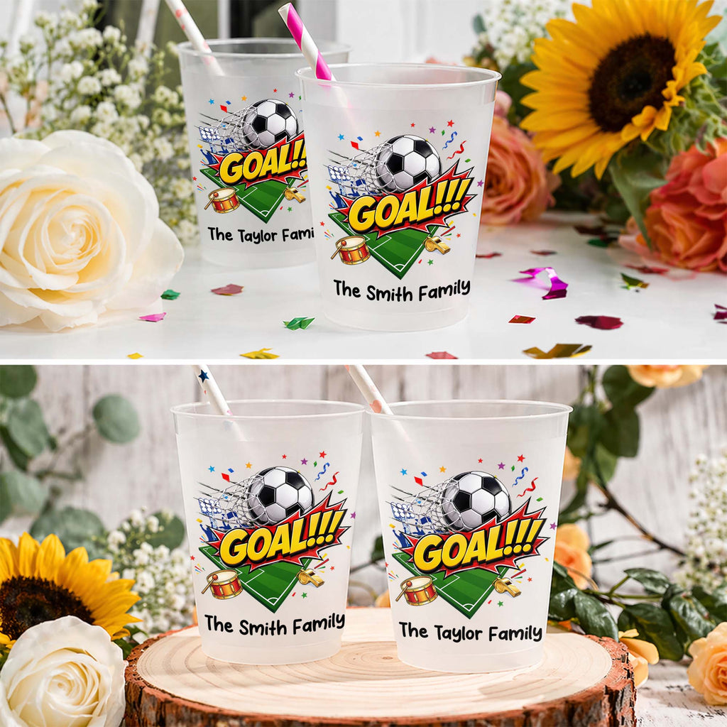 Personalized Frosted Cups Custom Family Name Soccer Gift Frosted Cups GradoCreations