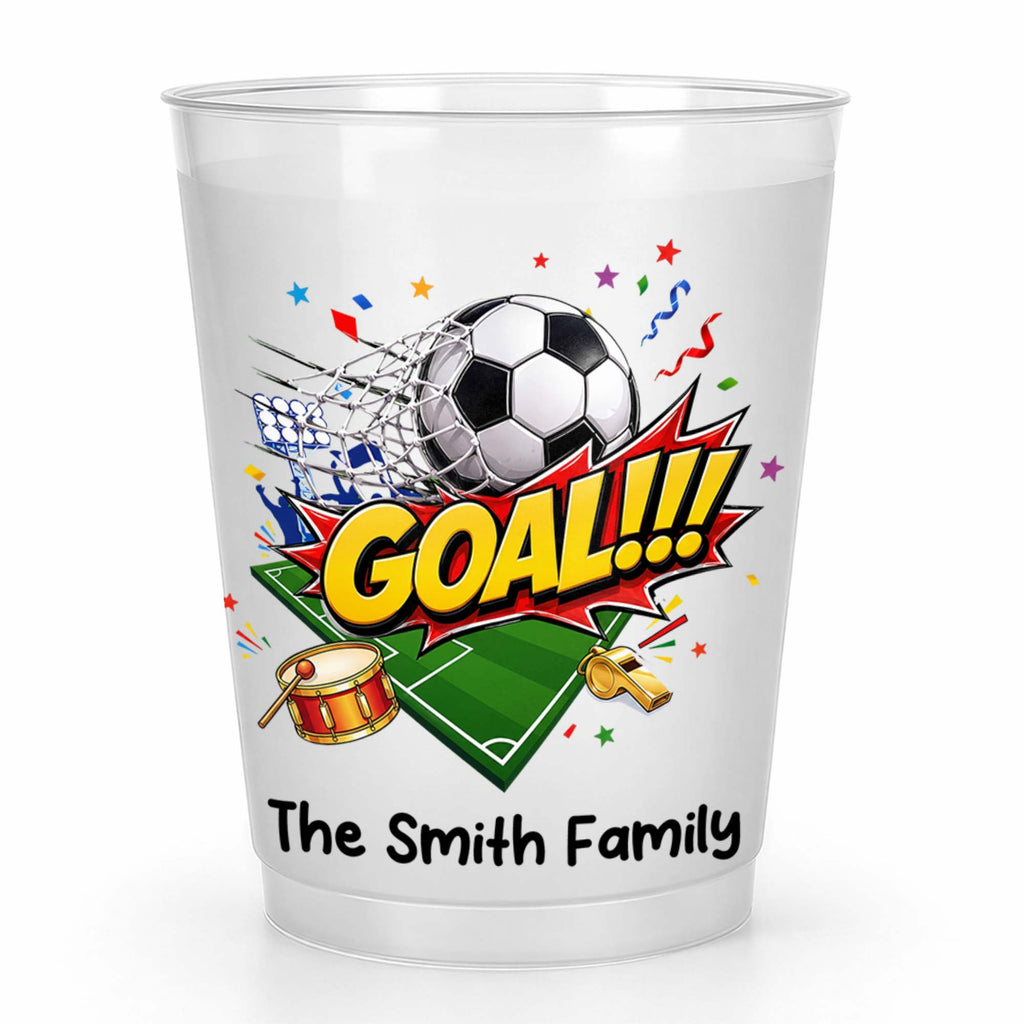 Personalized Frosted Cups Custom Family Name Soccer Gift Frosted Cups GradoCreations