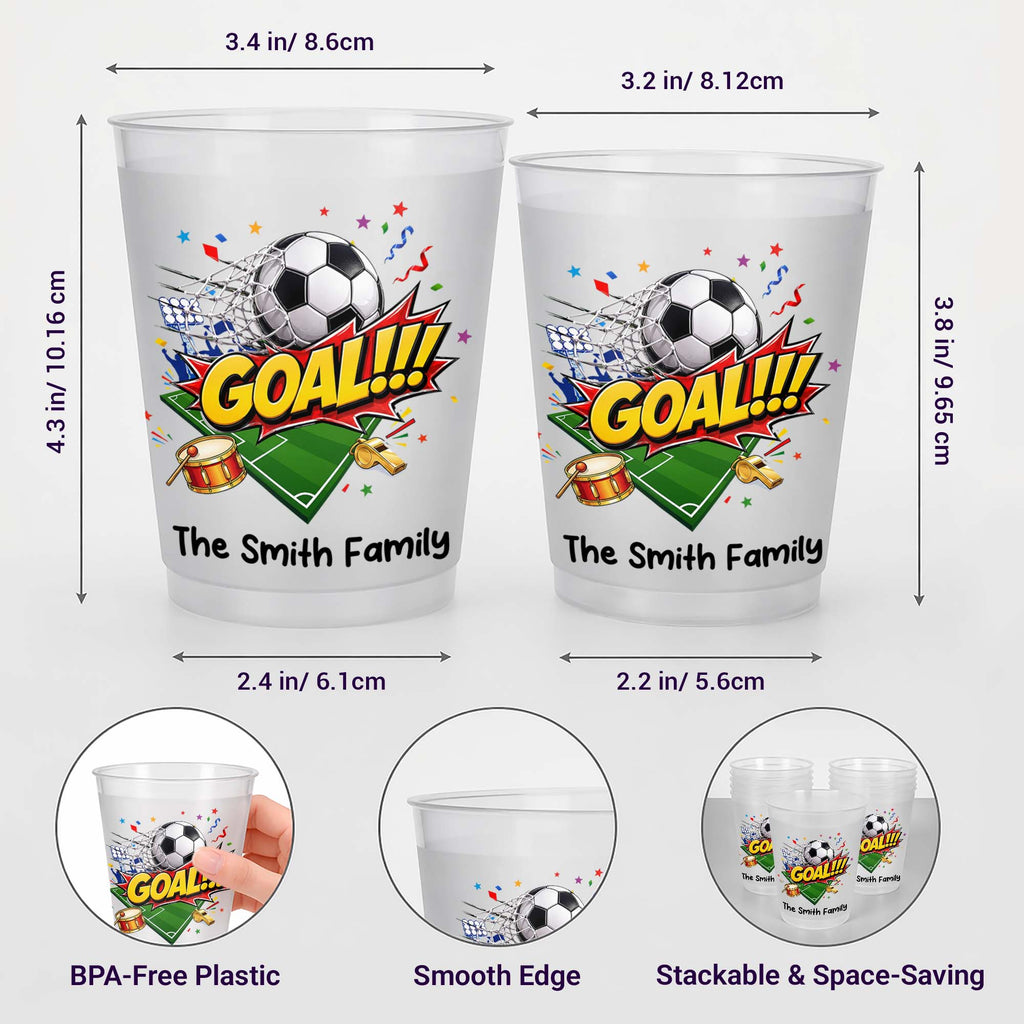 Personalized Frosted Cups Custom Family Name Soccer Gift Frosted Cups GradoCreations