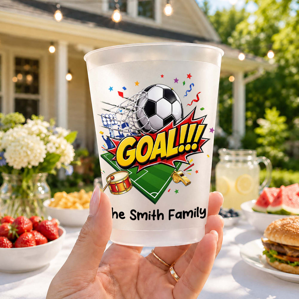Personalized Frosted Cups Custom Family Name Soccer Gift Frosted Cups GradoCreations