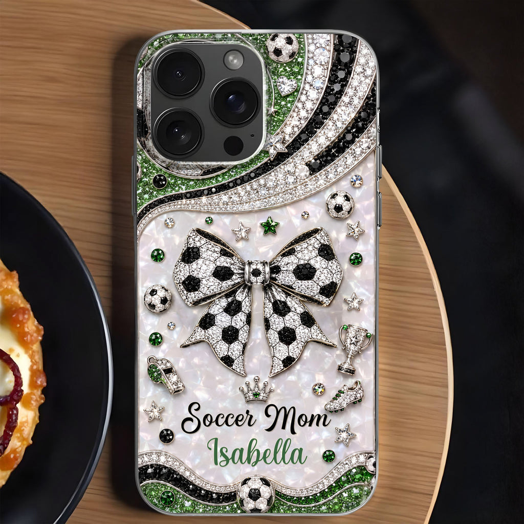 Personalized Clear Phone Case with Soccer Mom Design Gift for Her Clear Phone Case GradoCreations