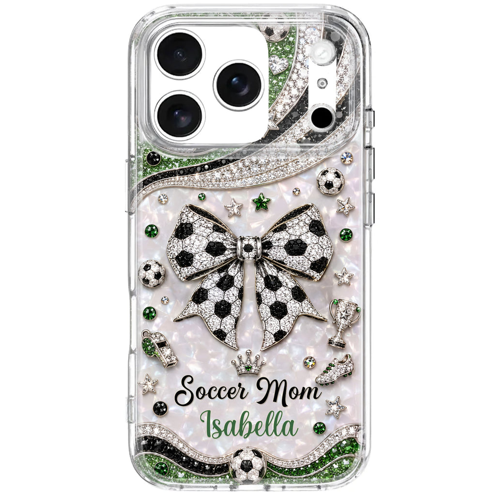 Personalized Clear Phone Case with Soccer Mom Design Gift for Her Clear Phone Case GradoCreations