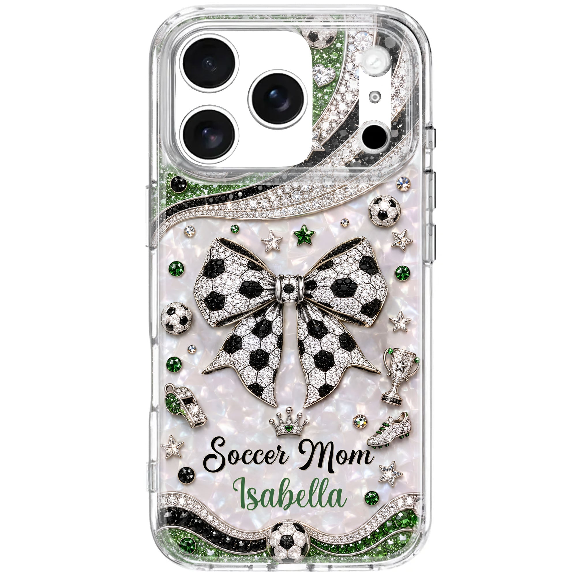 Personalized Clear Phone Case with Soccer Mom Design Gift for Her Clear Phone Case GradoCreations