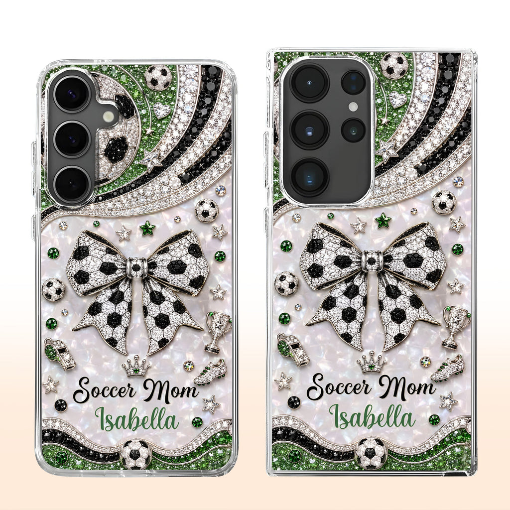 Personalized Clear Phone Case with Soccer Mom Design Gift for Her Clear Phone Case GradoCreations