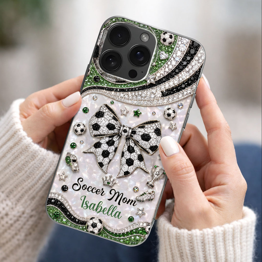 Personalized Clear Phone Case with Soccer Mom Design Gift for Her Clear Phone Case GradoCreations