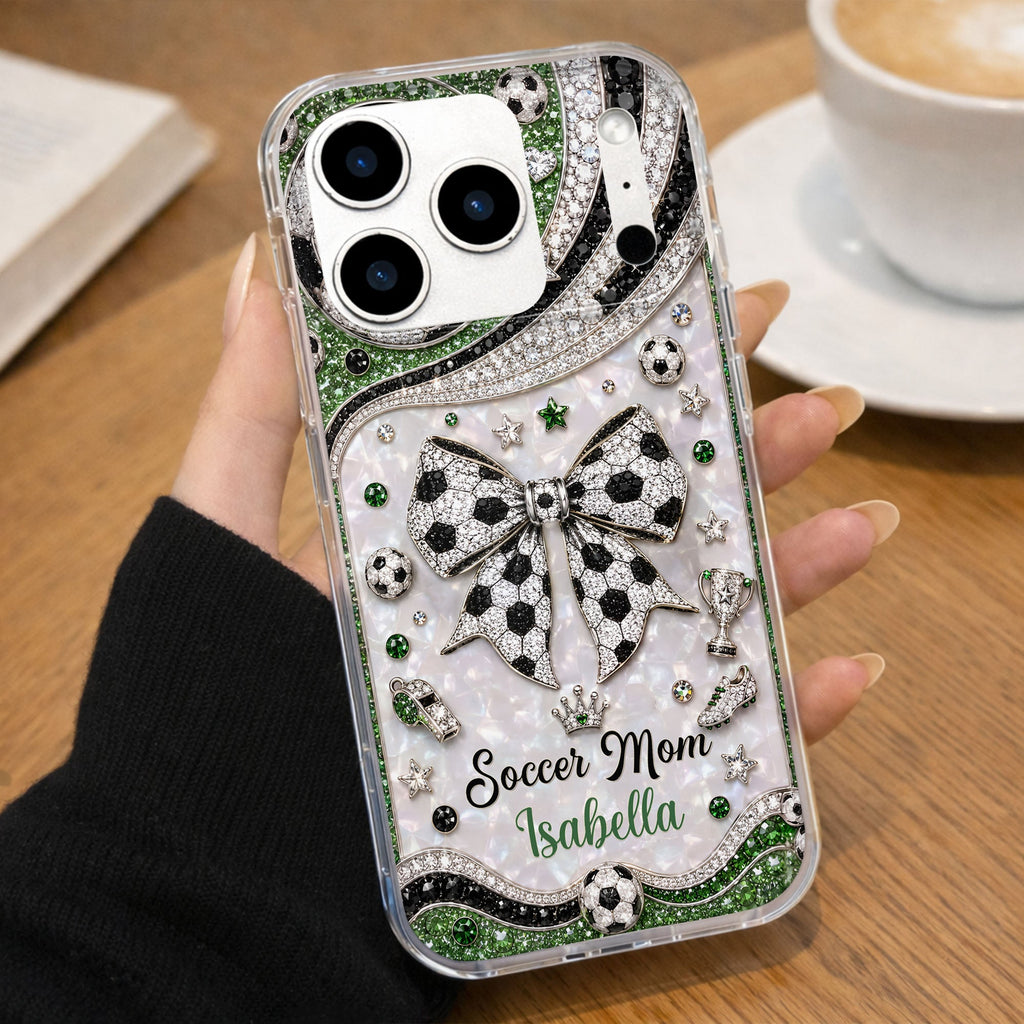 Personalized Clear Phone Case with Soccer Mom Design Gift for Her Clear Phone Case GradoCreations