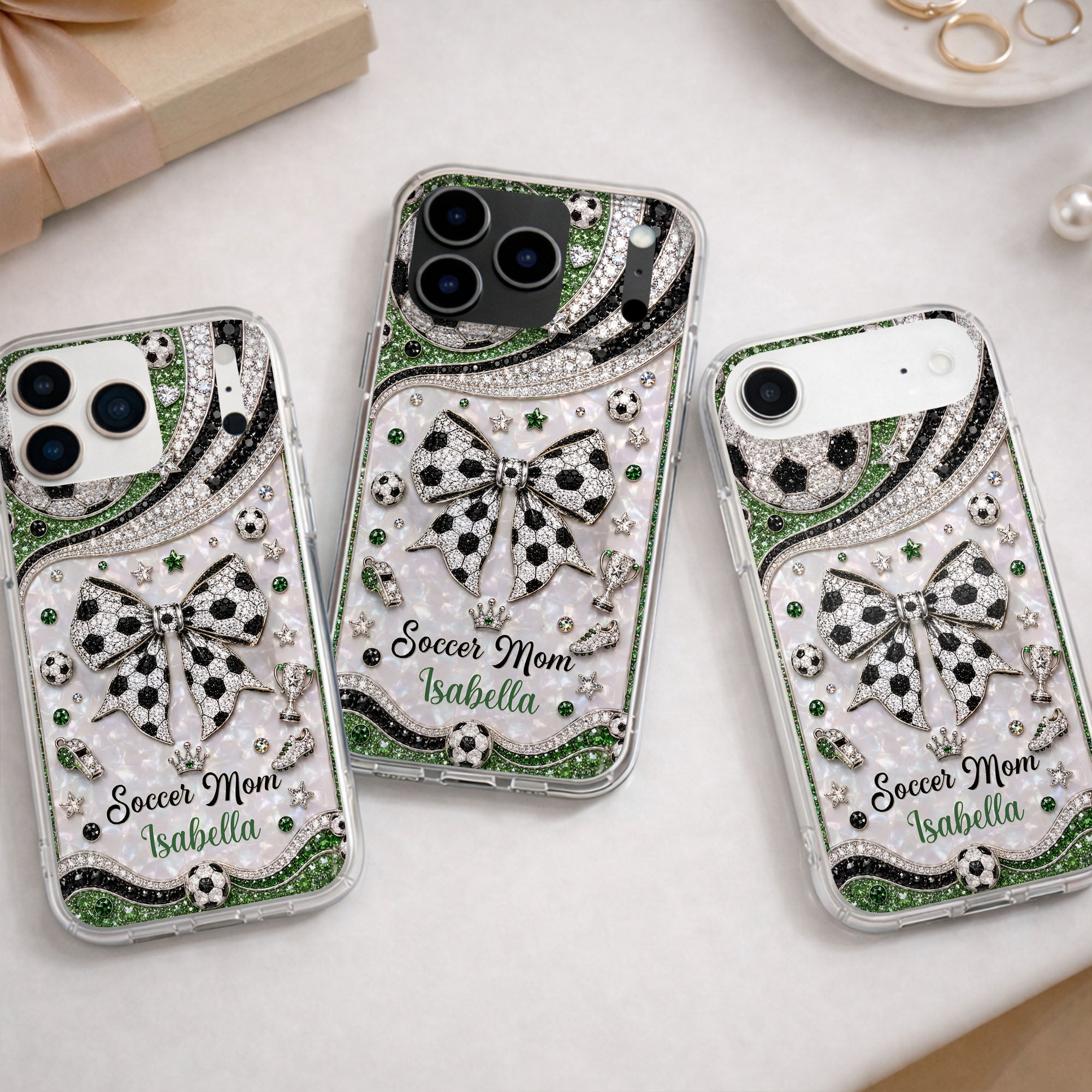 Personalized Clear Phone Case with Soccer Mom Design Gift for Her Clear Phone Case GradoCreations