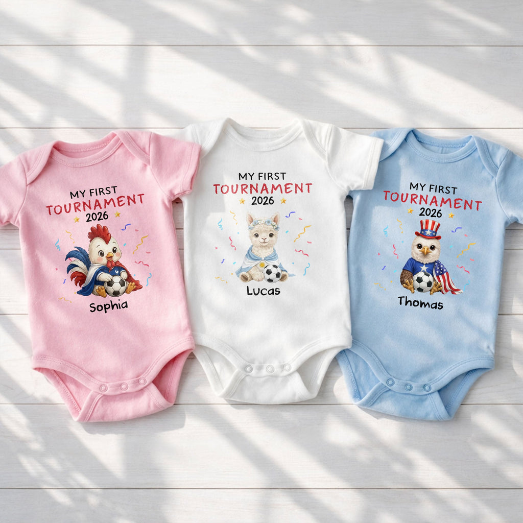 Personalized Soccer Baby Onesie Custom Name Eagle 4th of July Gift Baby Onesie GradoCreations