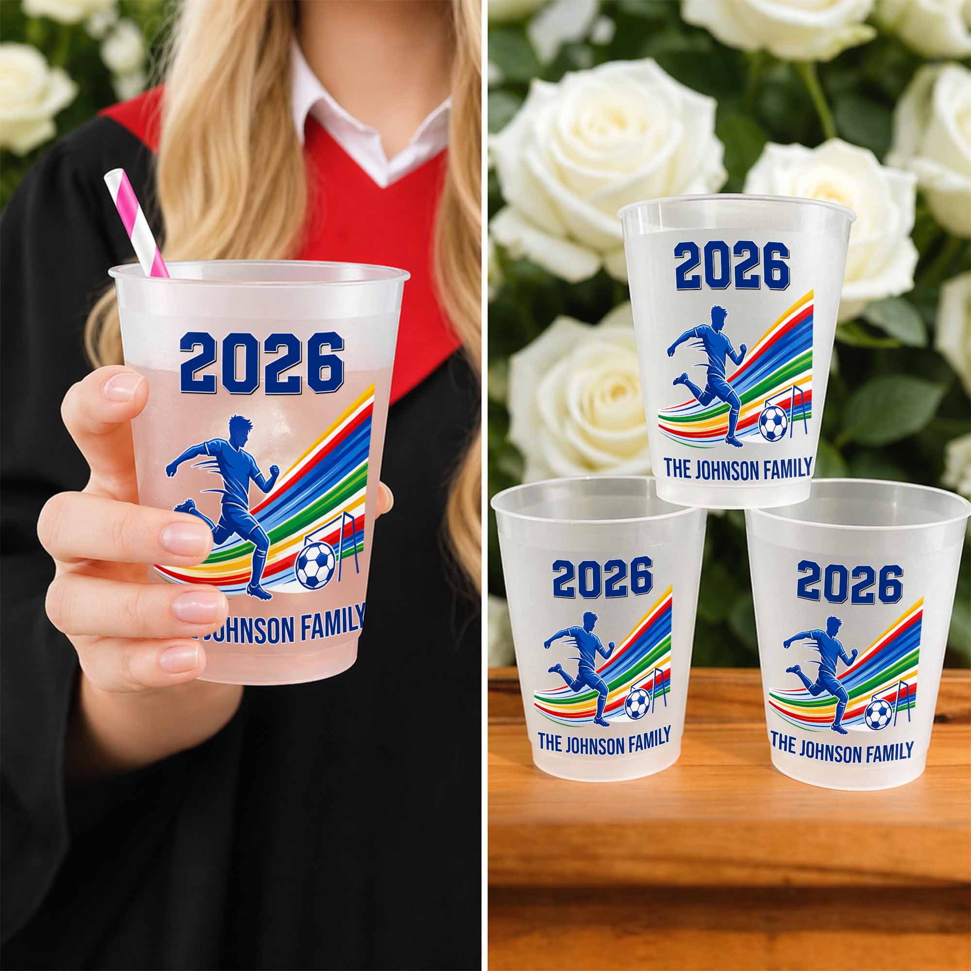 Personalized Frosted Cups Custom Family Soccer Season Gift Frosted Cups GradoCreations
