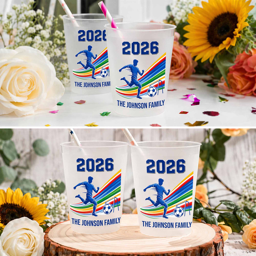 Personalized Frosted Cups Custom Family Soccer Season Gift Frosted Cups GradoCreations