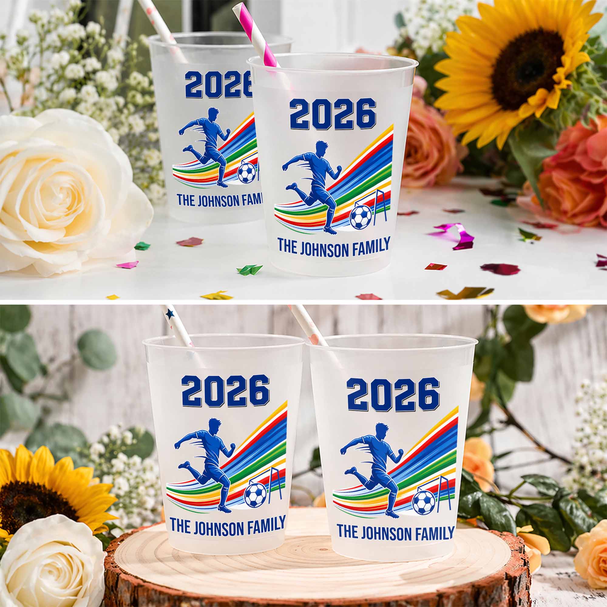 Personalized Frosted Cups Custom Family Soccer Season Gift Frosted Cups GradoCreations